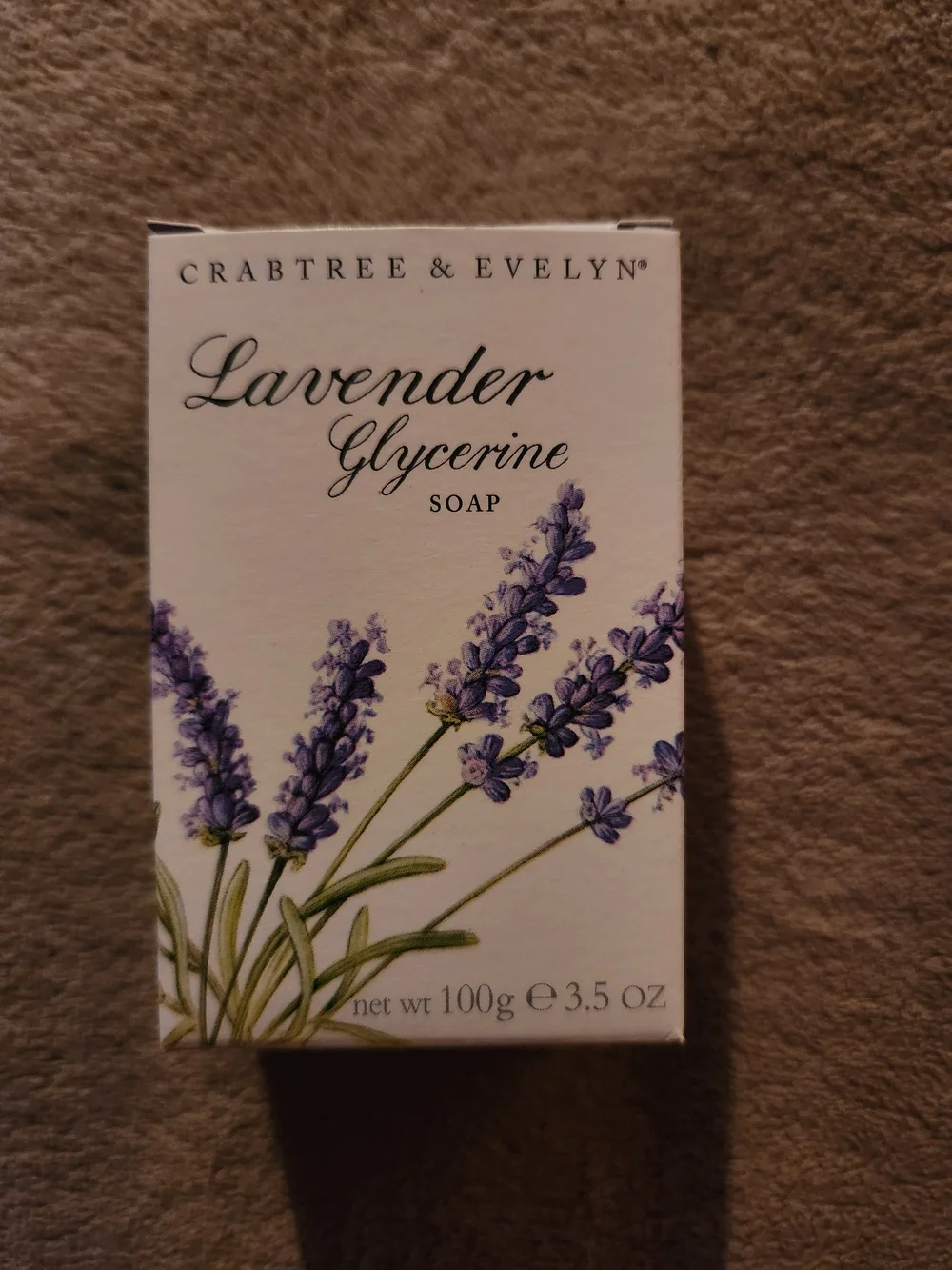 Crabtree & Evelyn Lavender Glycerine Soap - White & Purple Packaging